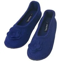 Bacinas Bacinas Warme Ballerina Hausschuhe Damen Schurwolle Wollwalk Filzsohle, Dunkelblau, – Produktbild 1 von 1