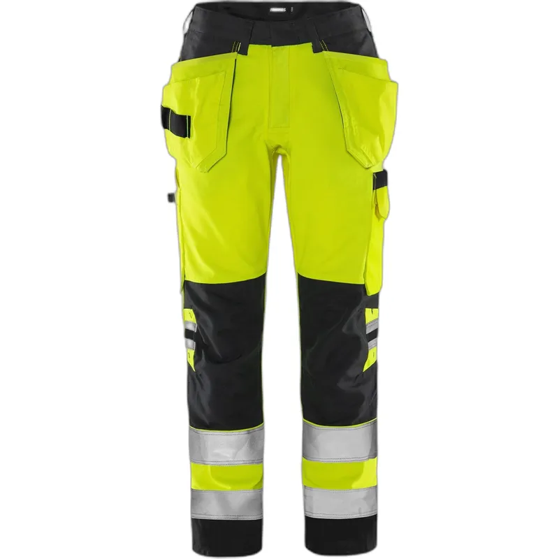 Fristads Hochsichtbare Arbeitshose Klasse 2 Damen Fristads 2671 GPLU, Gelb, – Produktbild 1 von 1