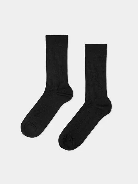 erlich textil erlich textil Casual Cotton Gerippte Socken im 3er Pack aus Bio-Baumwolle, Schwarz, – Produktbild 4 von 6