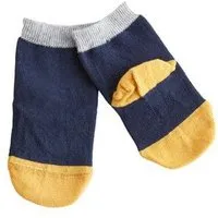 Leela Cotton Leela Cotton Baby/Kinder Socken aus 98% Bio-Baumwolle, Dunkelblau/senfgelb/grau, – Produktbild 1 von 1