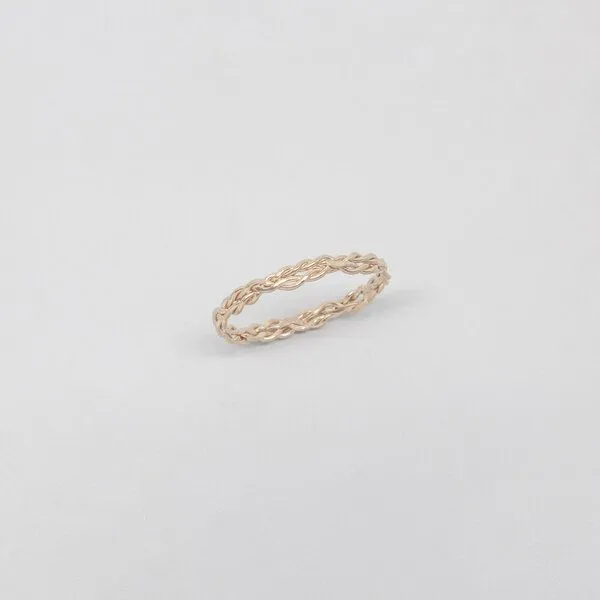 fejn jewelry fejn jewelry Ring 'braided' aus Silber/vergoldet, Rotgold, – Produktbild 1 von 1