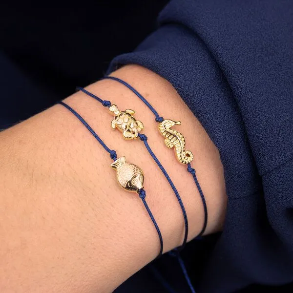 Bow & Hummingbird Bow & Hummingbird Armband auf Karte - Schildkröte - Gegen das Fernweh, Blau, – Produktbild 3 von 4