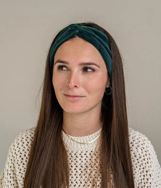 obumi obumi Haarband Bow aus Bio Samt, Dark green, – Produktbild 3 von 4