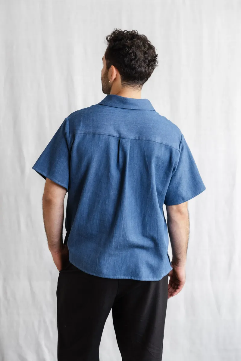 Jyoti - Fair Works Jyoti - Fair Works Herren vegan Hemd NEHAni Denim Blau, Blau, – Produktbild 1 von 2