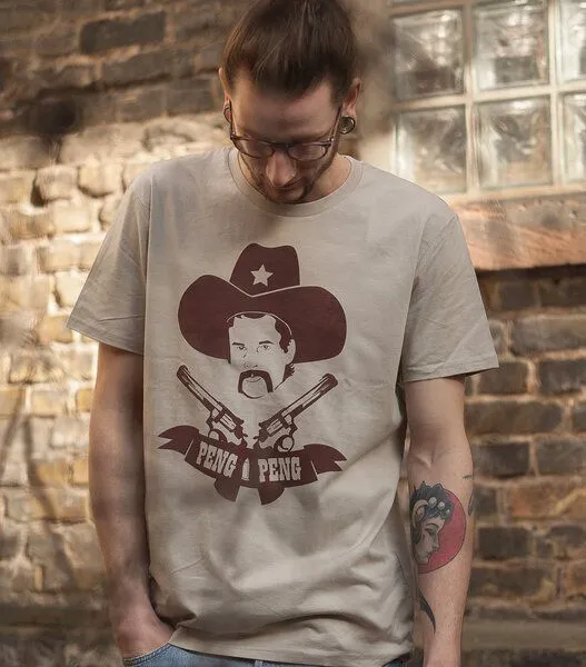 päfjes päfjes Cowboy Peng Peng - Fair Wear Männer T-Shirt - Sand – Produktbild 1 von 4