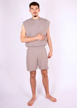 ÆVRIL ÆVRIL Unisex Kurze Shorts // Dolphin Grey // Bio-Baumwolle – Produktbild 1 von 1