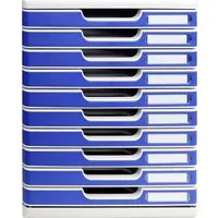 Exacompta Exacompta Schubladenbox Modulo "Office", DIN A4+, 10 Schubladen geschlossen, blau – Produktbild 1 von 1
