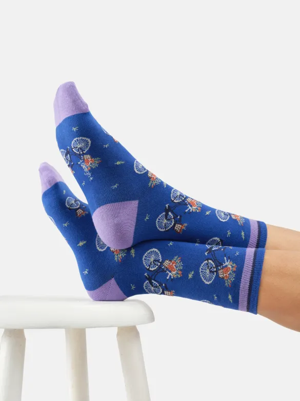 Thought Socken Modell: Farmrs Market Bike, Bright blue, – Produktbild 1 von 1