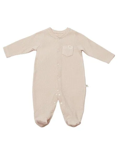 Biorganic Biorganic Waffle Smile Baby Strampler, Beige, – Produktbild 1 von 3