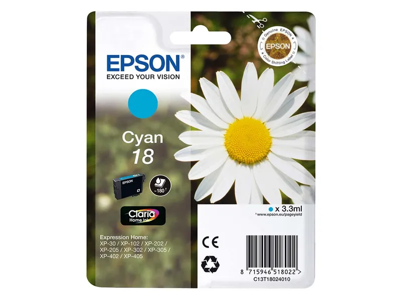 Epson Epson Tintenpatrone T1802/ 18 cyan – Produktbild 2 von 2