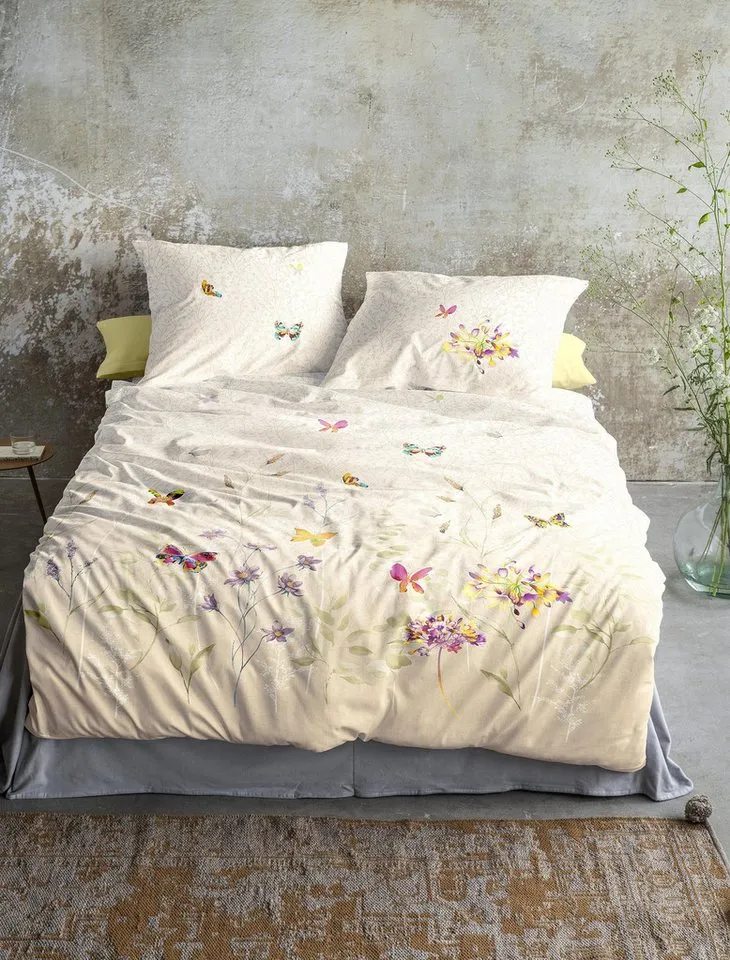 irisette irisette Bettwäsche Irisette Wave Mako-Satin Bettwäsche 135x200 Schmetterlinge Blumenwiese, Mako-Satin, 2 teilig, bügelleicht und hautsympathisch, Bunt, – Produktbild 3 von 4