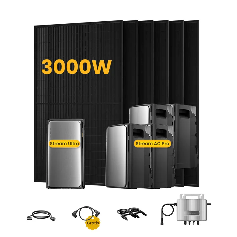 EcoFlow EcoFlow Stream Ultra, Solaranlage mit Speicher, mit 6 x 500W Bifazialen Solarmodulen, by Powerness - Stream Ultra + 4 x Stream AC Pro | 9600Wh / ohne Zubehör / Selbstabholung – Produktbild 1 von 1