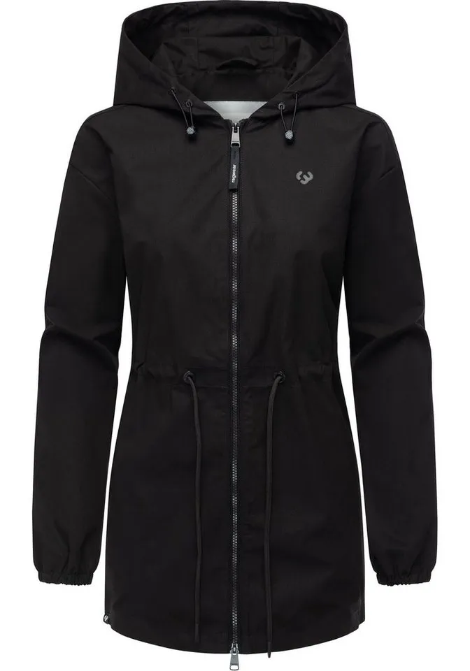ragwear ragwear Outdoorjacke Monadissimo B Leichte Kapuzenjacke mit Taillenzugband, Schwarz, – Produktbild 2 von 5