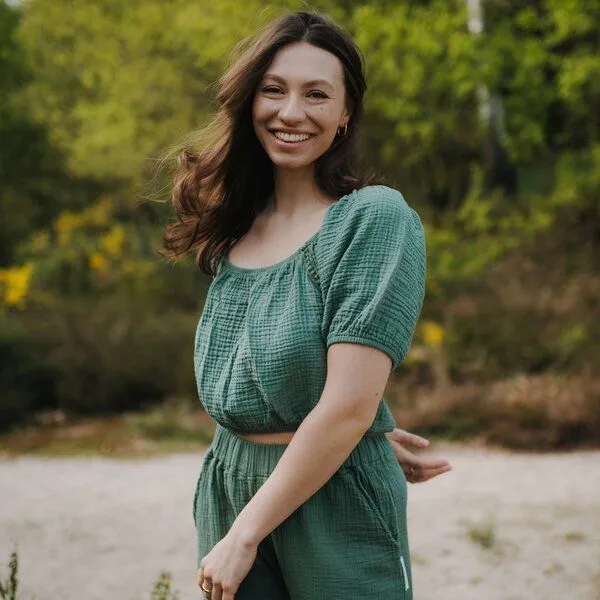 NORDLICHT NORDLICHT Damen Musselin Crop Top aus Bio-Baumwolle MAILIN, Grün, – Produktbild 2 von 2