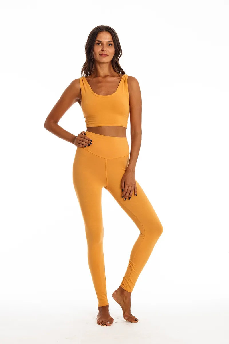 RAVENS VIEW IBIZA RAVENS VIEW IBIZA Damen vegan Yoga Legging Plus Gold Sand Gelb, Dunkelgelb, – Produktbild 2 von 2