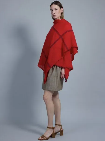 Susan's Fashion Susan's Fashion roter Mohairschal Theresa, Rot, – Produktbild 4 von 4