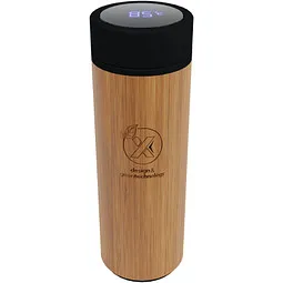 SCX.design SCX.design D11 500 ml Smart Flasche aus Bambus mit Leuchtlogo, holz – Produktbild 1 von 1
