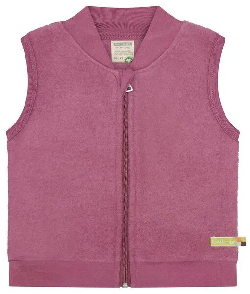 loud + proud loud + proud Babys & Kinder Weste aus Wollfleece, GOTS-zertifiziert, Grape(lila), – Produktbild 1 von 3