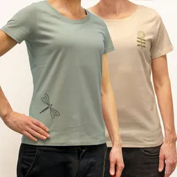 Cmig Cmig Basic Unique - 2er Pack Damen T-Shirts mit feinen Details - natur Motive aus dem Norden – Produktbild 1 von 1