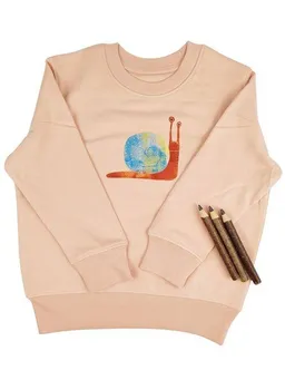 MelaDi Meladi Kinder Sweater aus Biobaumwolle - Schnecke auf Creme Latte – Produktbild 1 von 1