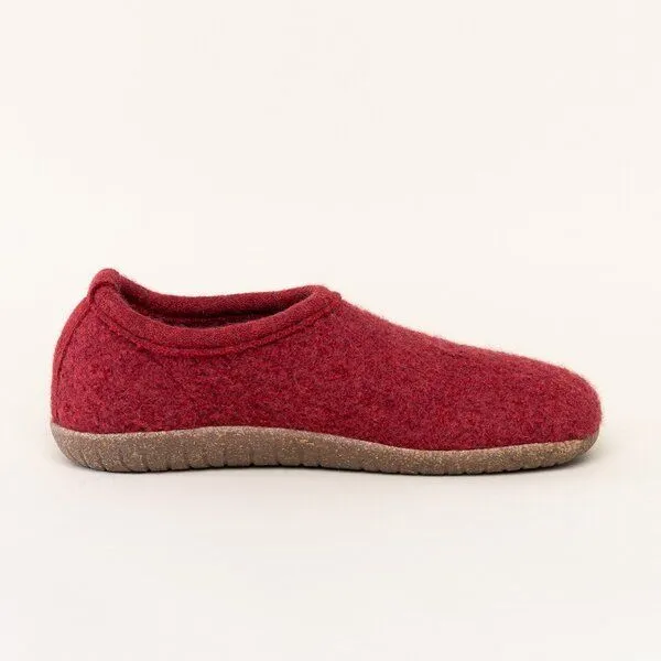 Gottstein Gottstein Filz-Hausschuh Alpine Midcut - Damen & Herren Pantoffel aus 100% Schurwolle mit Komfort-Einlagesohle, Rot, – Produktbild 3 von 4