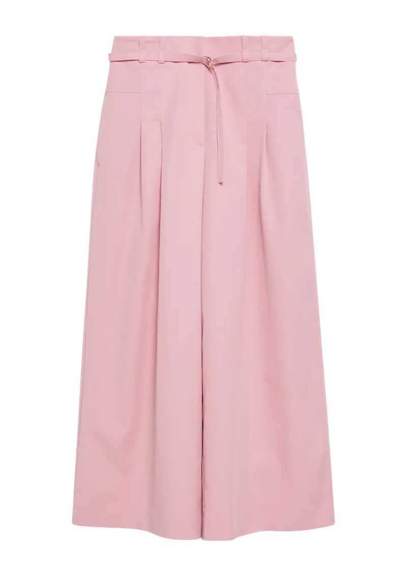 comma Wide-Leg-Hose mit Bundfalten in Ankle-Länge, Pink, – Produktbild 1 von 3