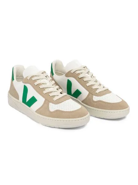 Veja Veja Sneaker Damen - V-10 Leather, Emeraude sahara (weiß), – Produktbild 2 von 3
