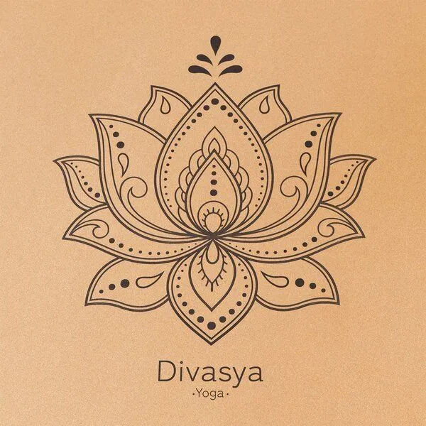 Divasya Divasya Meditationsmatte aus Kork & Naturkautschuk | 2 Motive, Lotus, – Produktbild 2 von 4