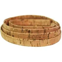 Kork Deko Kork-Deko Band aus Kork-Stoff | flach 10 mm natur mit Goldakzenten | Korkschnur zum Basteln – Produktbild 1 von 1
