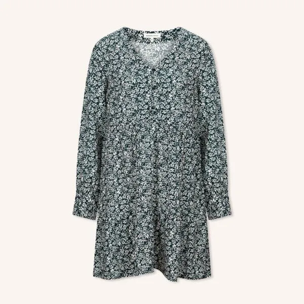 NORDLICHT NORDLICHT Kleid Ami mit Blumenmuster aus 100% Ecovero, Dunkelgrün (grün), – Produktbild 2 von 4