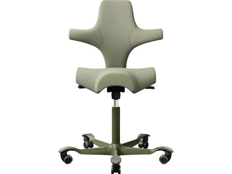 HAG HAG Bürodrehstuhl "Capisco 8106" GF 200mm, Gestell: moss grey, Stoff: "Capture" green grey – Produktbild 1 von 1