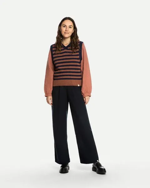 MATONA Matona Pullunder | V-Neck Tank | aus Wolle und Baumwolle | GOTS-zertifiziert, Navy striped, – Produktbild 1 von 4