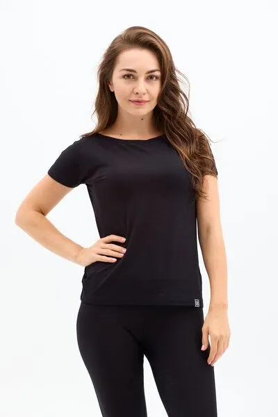 KOKOworld KOKOworld T-Shirt FINE ECOVERO Viskose, Black echoes (schwarz), – Produktbild 1 von 4