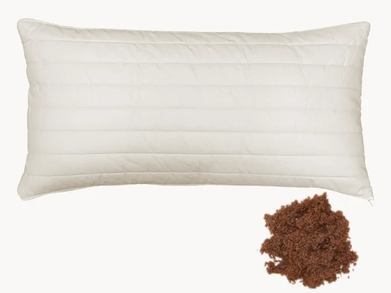 allnatura Kamelflocken-Kopfkissen Cammello 40x80 cm, Natur, – Produktbild 1 von 2