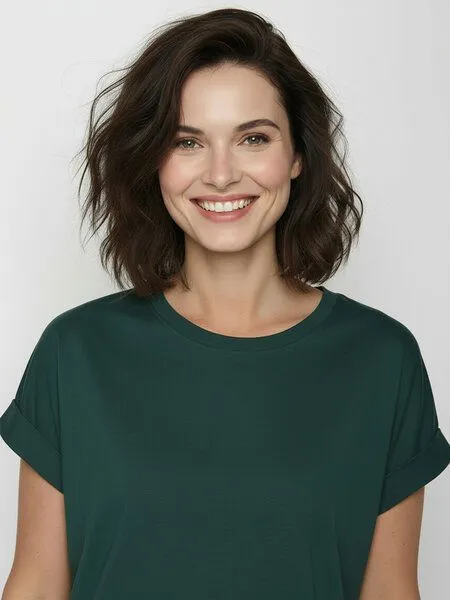 GreenBomb GREENBOMB Basic Loony - Sportliches T-Shirt aus Bio-Baumwolle mit Rollup Sleeve / GOTS / Fair & Vegan, Türkis (petrolgrün), – Produktbild 2 von 4