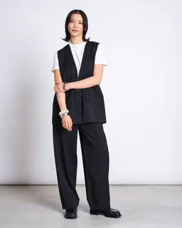 JAN N JUNE JAN N JUNE Damen vegan Hose Mit Weitem Bein Juny Schwarz – Produktbild 1 von 1