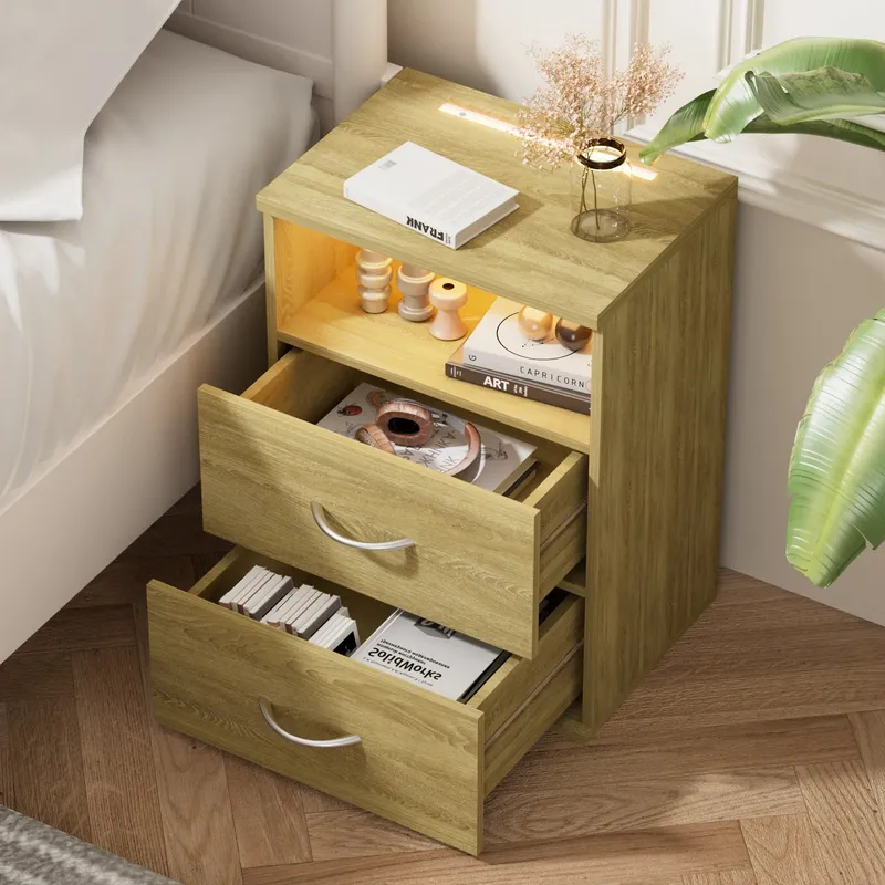Casaria® Nachttisch Jamie Eiche 55x40x28cm – Produktbild 2 von 2