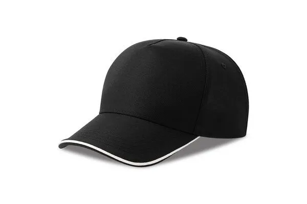 Atlantis Headwear Atlantis Headwear Cap Recy Five Pipe zweifarbig, Schwarz/weiss, – Produktbild 2 von 2