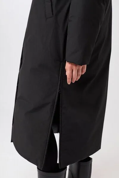 LangerChen LangerChen Langer Mantel aus Eco Daune mit Kapuze, Black (schwarz), – Produktbild 3 von 4