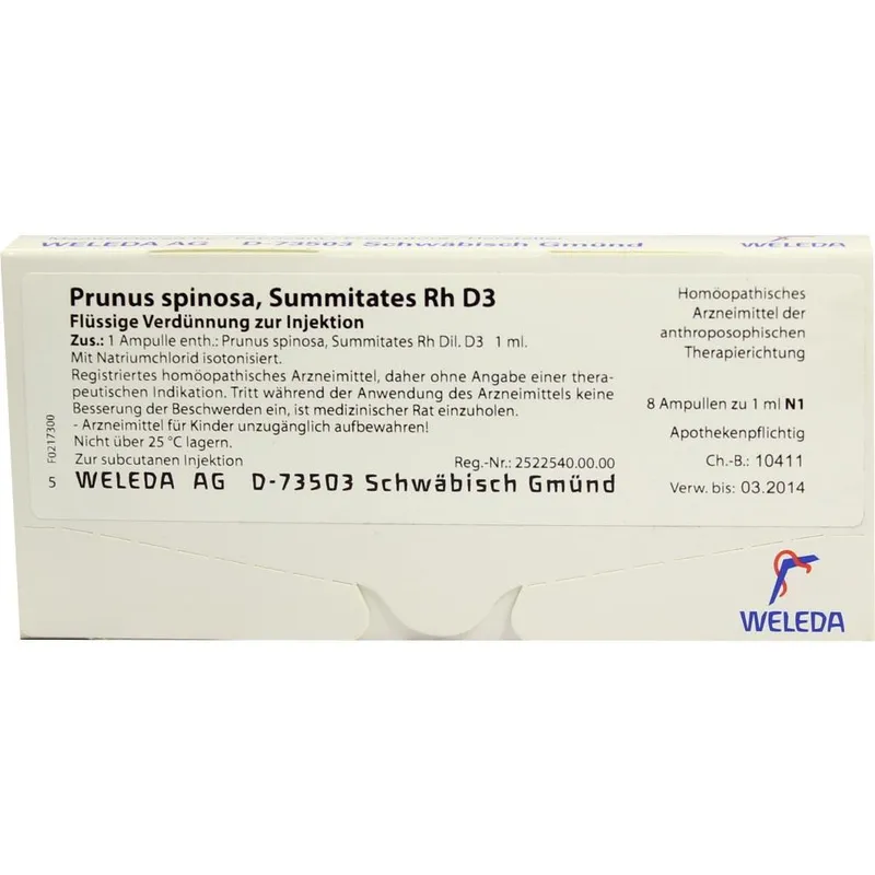 Weleda Prunus Spinosa Summitates Rh D3 Ampullen – Produktbild 2 von 2