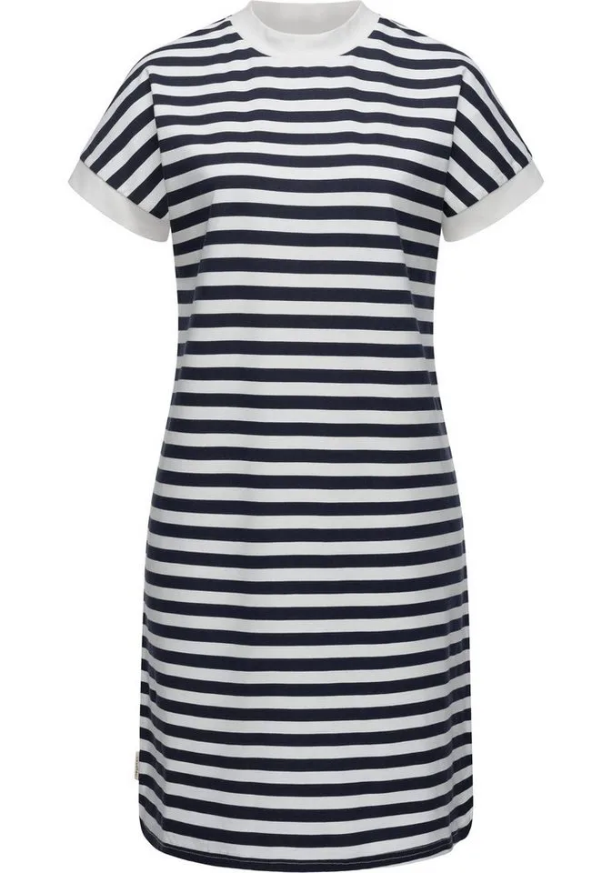 ragwear ragwear Shirtkleid Katchi Stripes Lässiges gestreiftes Damen Sommerkleid, Blau, – Produktbild 1 von 2