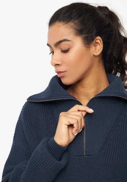 Givn Berlin Givn Berlin Troyer-Strickpullover LUZ aus Bio-Baumwolle, Midnight blue, – Produktbild 4 von 4