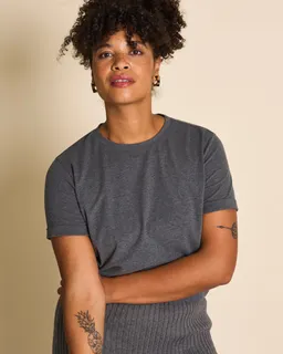 JAN N JUNE JAN 'N JUNE Damen vegan T-Shirt Boy Dunkelgrau – Produktbild 1 von 1