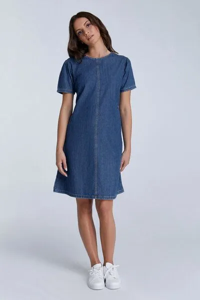 Evermind Evermind Jeanskleid - WA7022, Crystal blue, – Produktbild 1 von 4