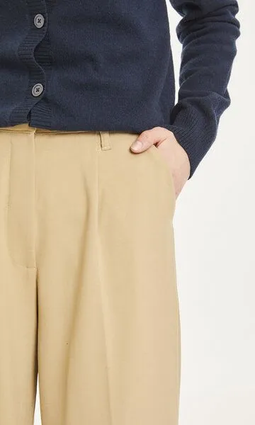 KnowledgeCotton Apparel KnowledgeCotton Apparel Stoffhose - POSEY - aus recyceltem Polyester, Natur (incense), – Produktbild 4 von 4