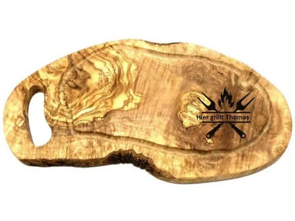 Olivenholz erleben Olivenholz erleben Steakbrett mit Saftrille und Grifflasche aus Olivenholz – Produktbild 7 von 7