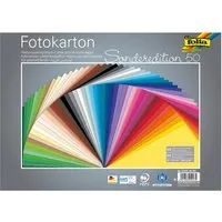 folia folia Tonpapier, 300 g/m², sortierte Farben, 25 x 35 cm, 50 Bogen – Produktbild 1 von 1