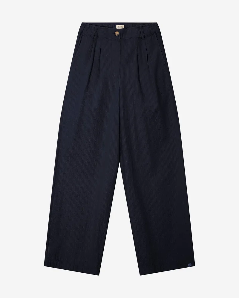 MATONA MATONA Damen vegan Hose Plissee Navy, Extra dunkelblau, – Produktbild 1 von 2