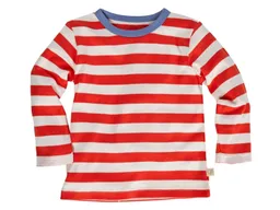 HANS NATUR Kinder Langarmshirt Bio-Baumwolle rot-off white Gr.86/92 – Produktbild 1 von 1