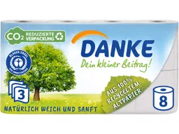 Danke 56 Rollen Toilettenpapier 'Danke' 3-lagig Tissue – Produktbild 1 von 1